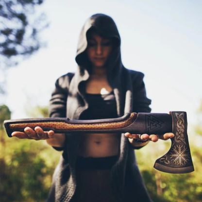 Ručně vyrobená vikingská sekera z uhlíkové oceli, nejlepší dárek pro vaši rodinu