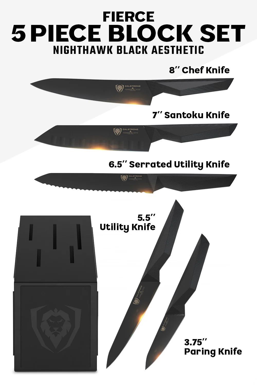 Seria cu cinci cuțite Shadow Black: vă oferă cea mai bună experiență de tăiere