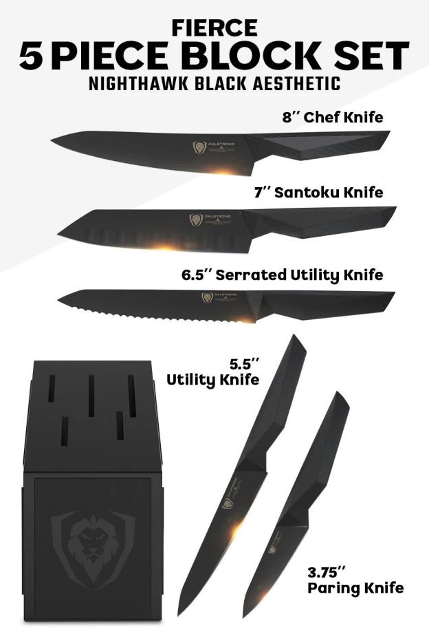 Seria cu cinci cuțite Shadow Black: vă oferă cea mai bună experiență de tăiere