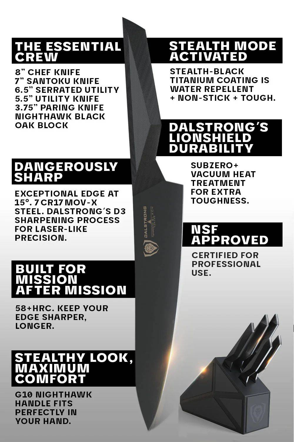 Seria cu cinci cuțite Shadow Black: vă oferă cea mai bună experiență de tăiere