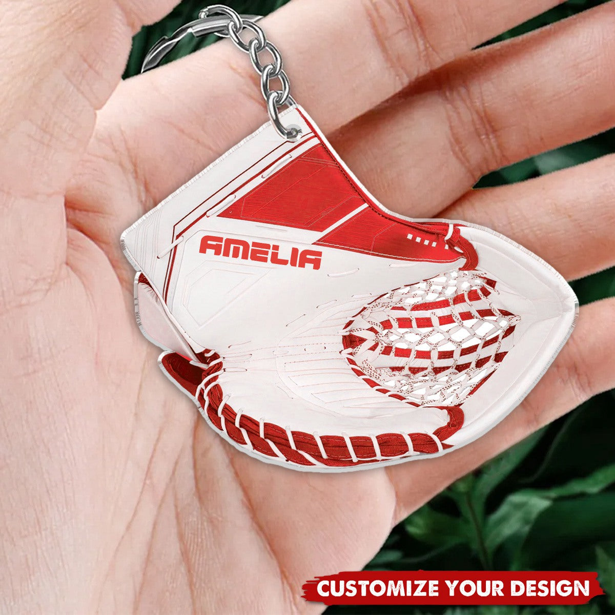 Hockey Goalie Glove -Acrylic Christmas Keychain, Gift For Hockey Lover