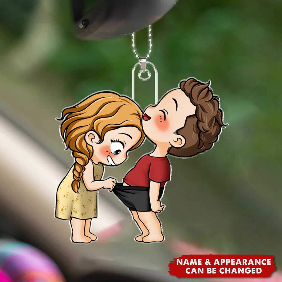 Cute Couple - Gift For Husband Wife, Anniversary -  Car Ornament