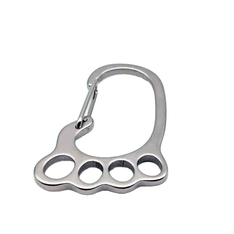 Customized small foot keychain with double-ring steel ring