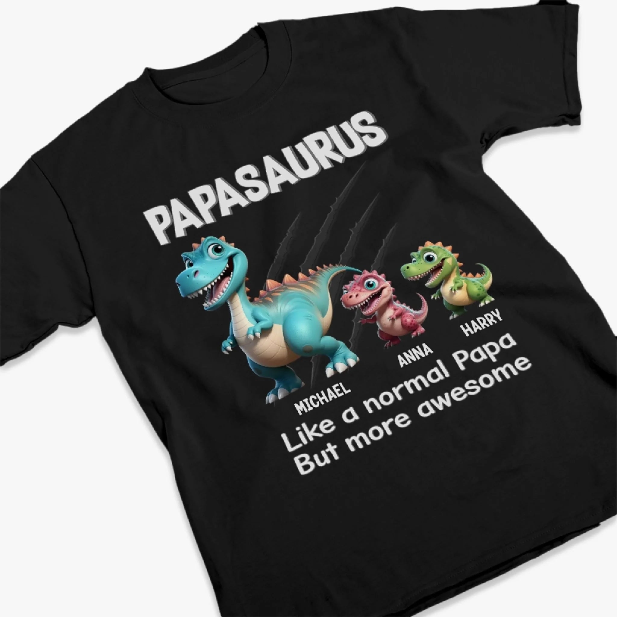 Rawrsome Dad Mode, Activated - Family Personalized Custom Unisex T-shirt, Premium T-shirt, Hoodie - Father's Day, Gift For Dad, Grandpa