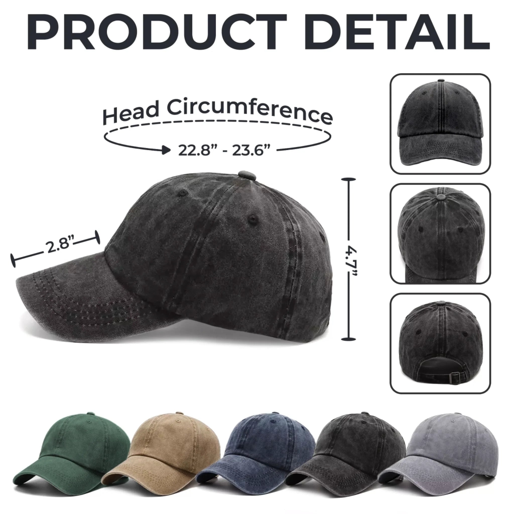 Oh Crap, I Have Kids - Family Personalized Custom Vintage Washed Denim Baseball Cap - Father's Day, Gift For Dad, Grandpa