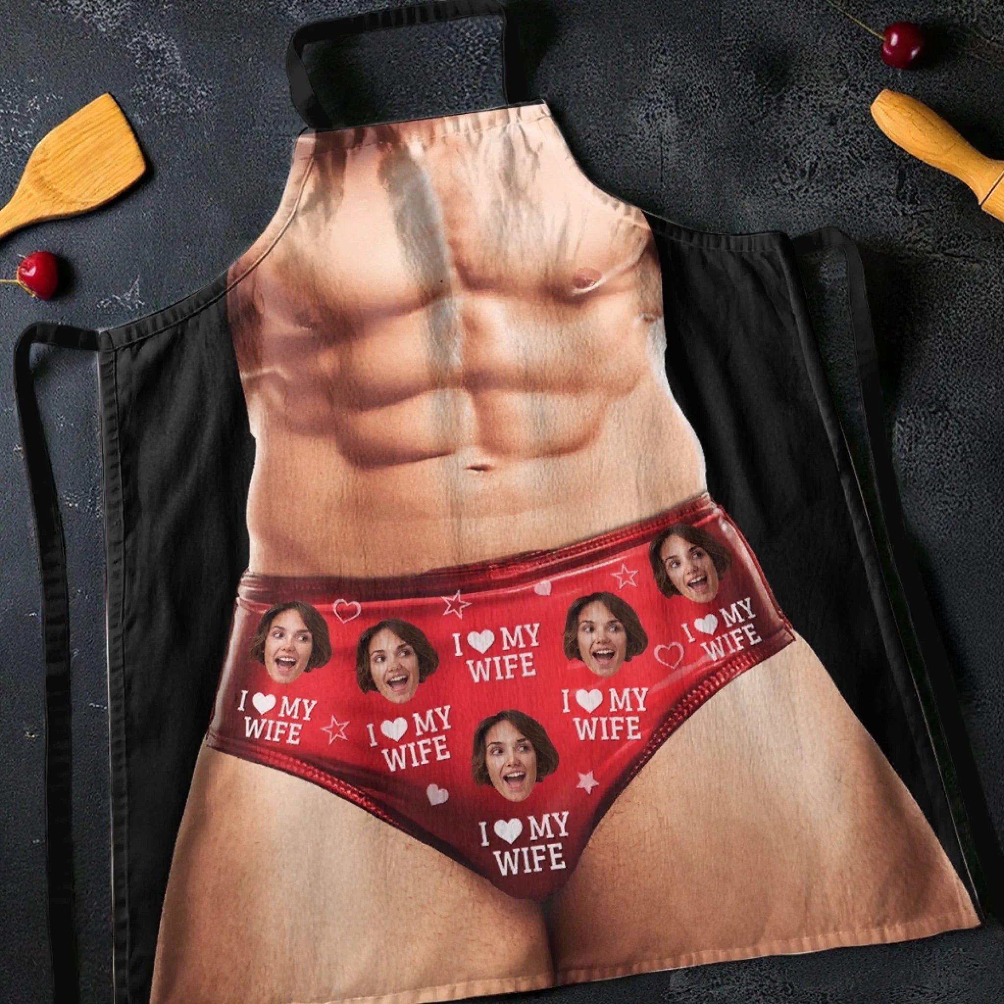  Photo Still Hot, Especially In The Kitchen - CoupleCustom Apron - Gift For Husband Wife, Anniversary
