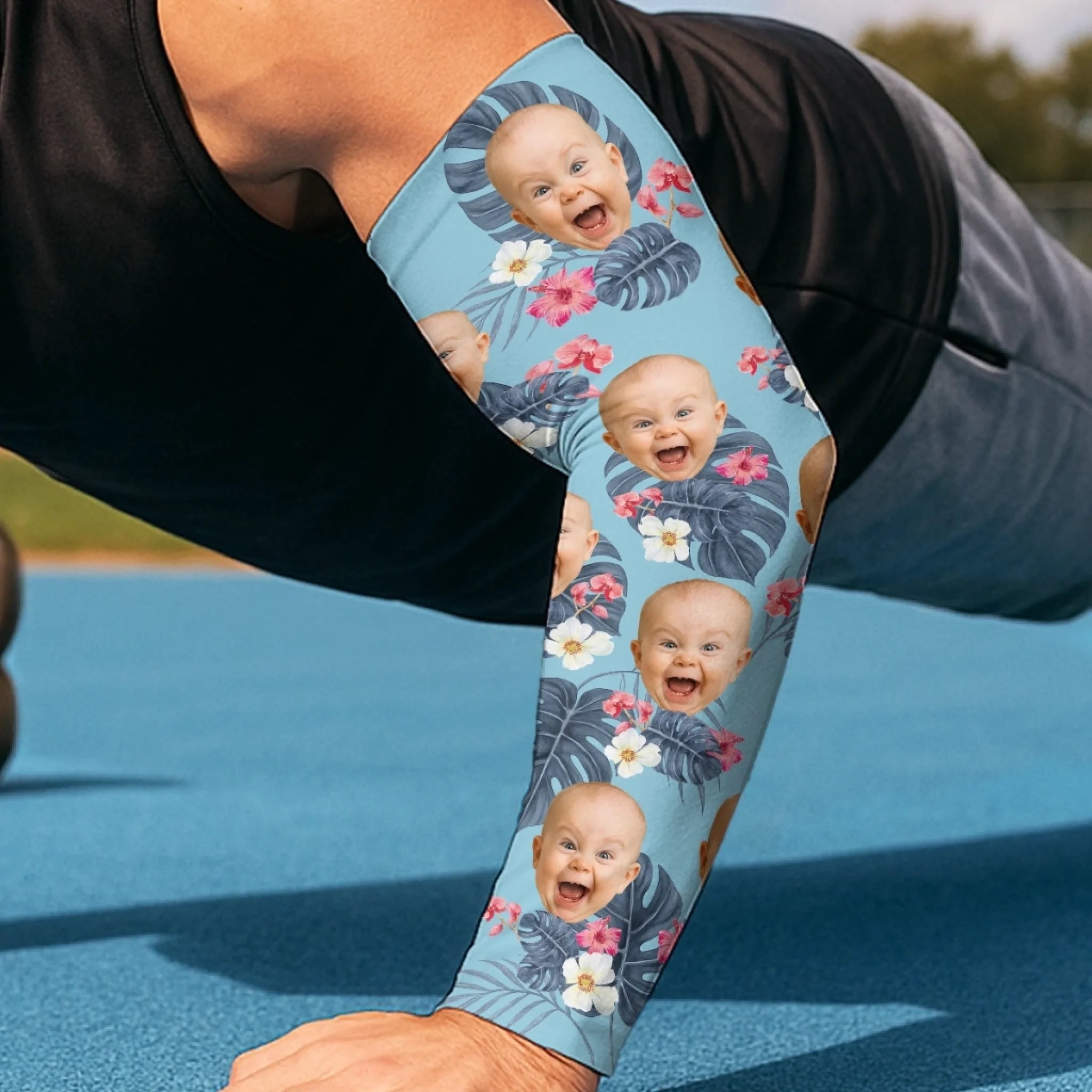 Custom Photo Cuteness I Carried - Family  Custom Tattoo Arm Sleeve - Summer Vacation Gift For Family Members, Pet Owners, Pet Lovers
