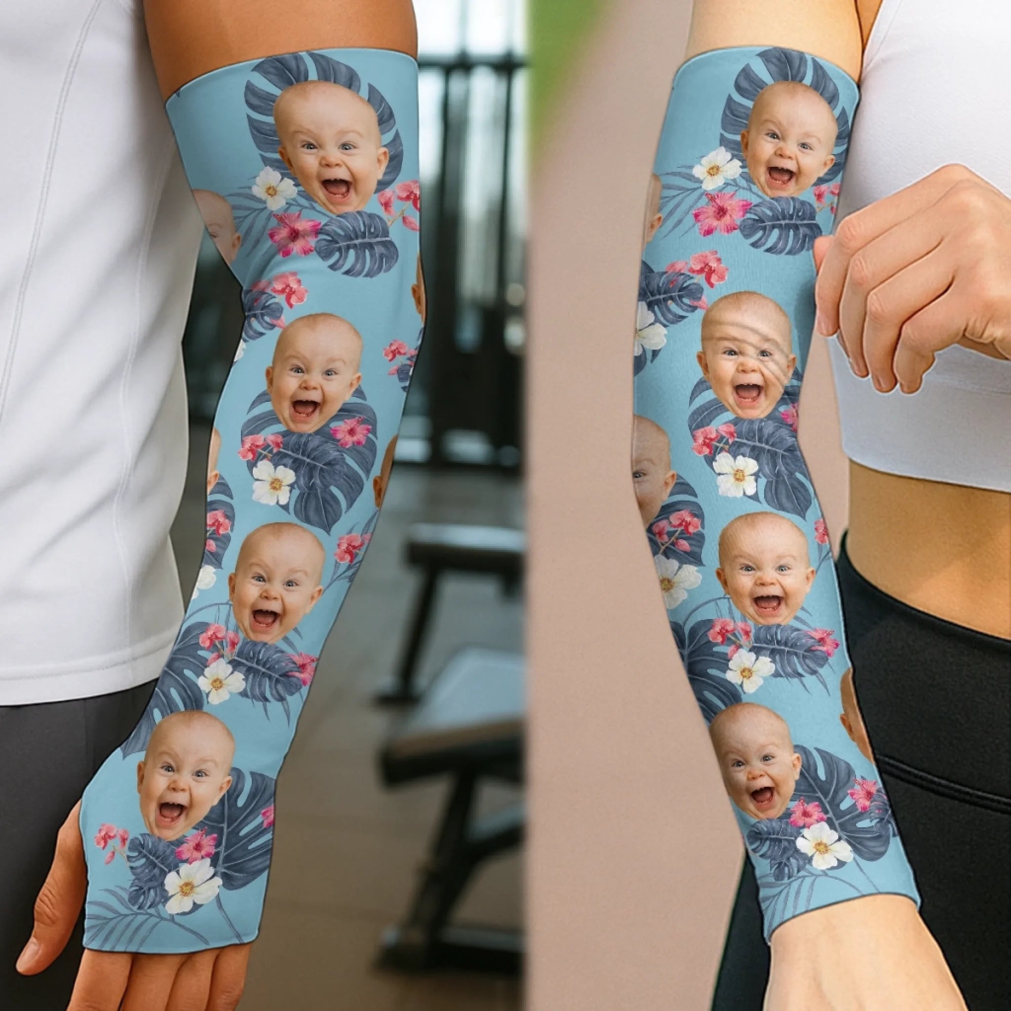 Custom Photo Cuteness I Carried - Family  Custom Tattoo Arm Sleeve - Summer Vacation Gift For Family Members, Pet Owners, Pet Lovers