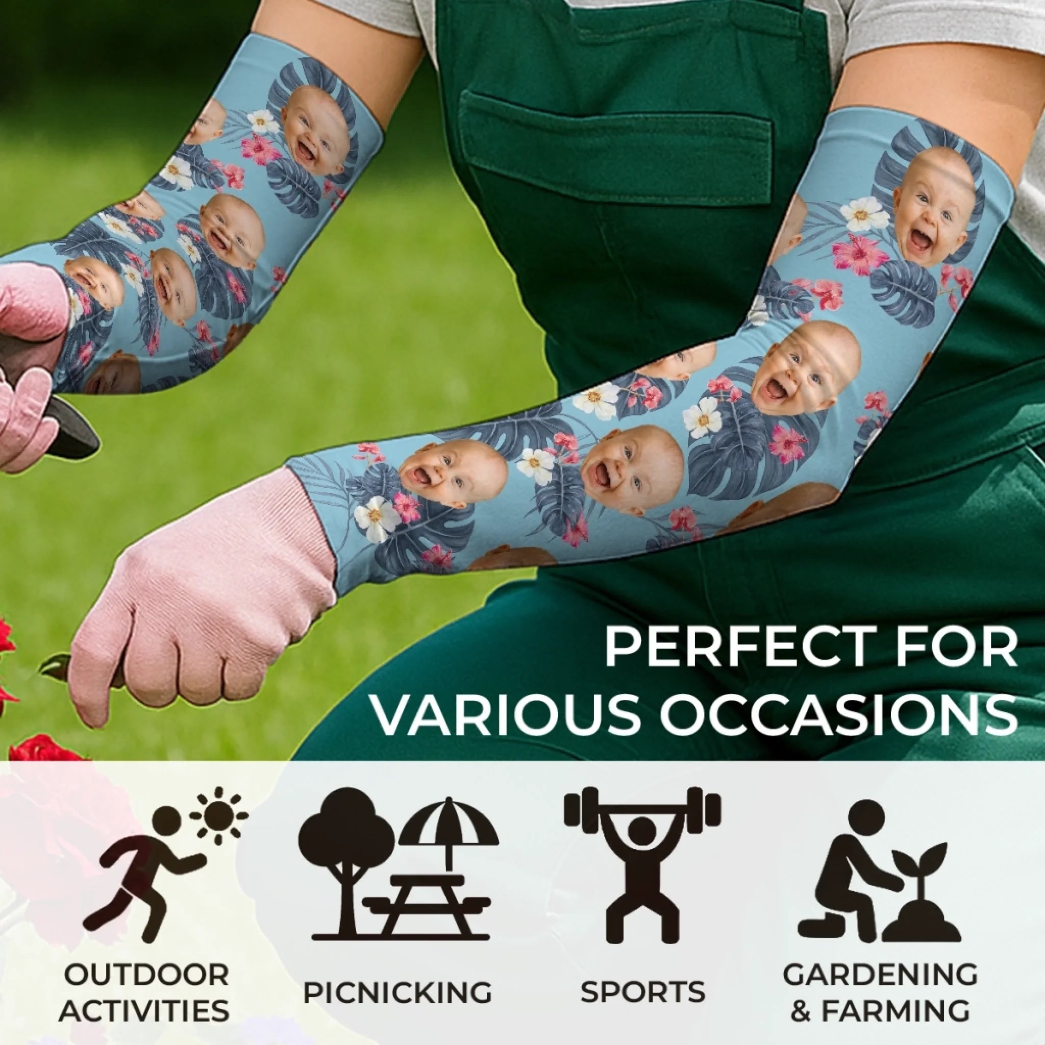 Custom Photo Cuteness I Carried - Family  Custom Tattoo Arm Sleeve - Summer Vacation Gift For Family Members, Pet Owners, Pet Lovers