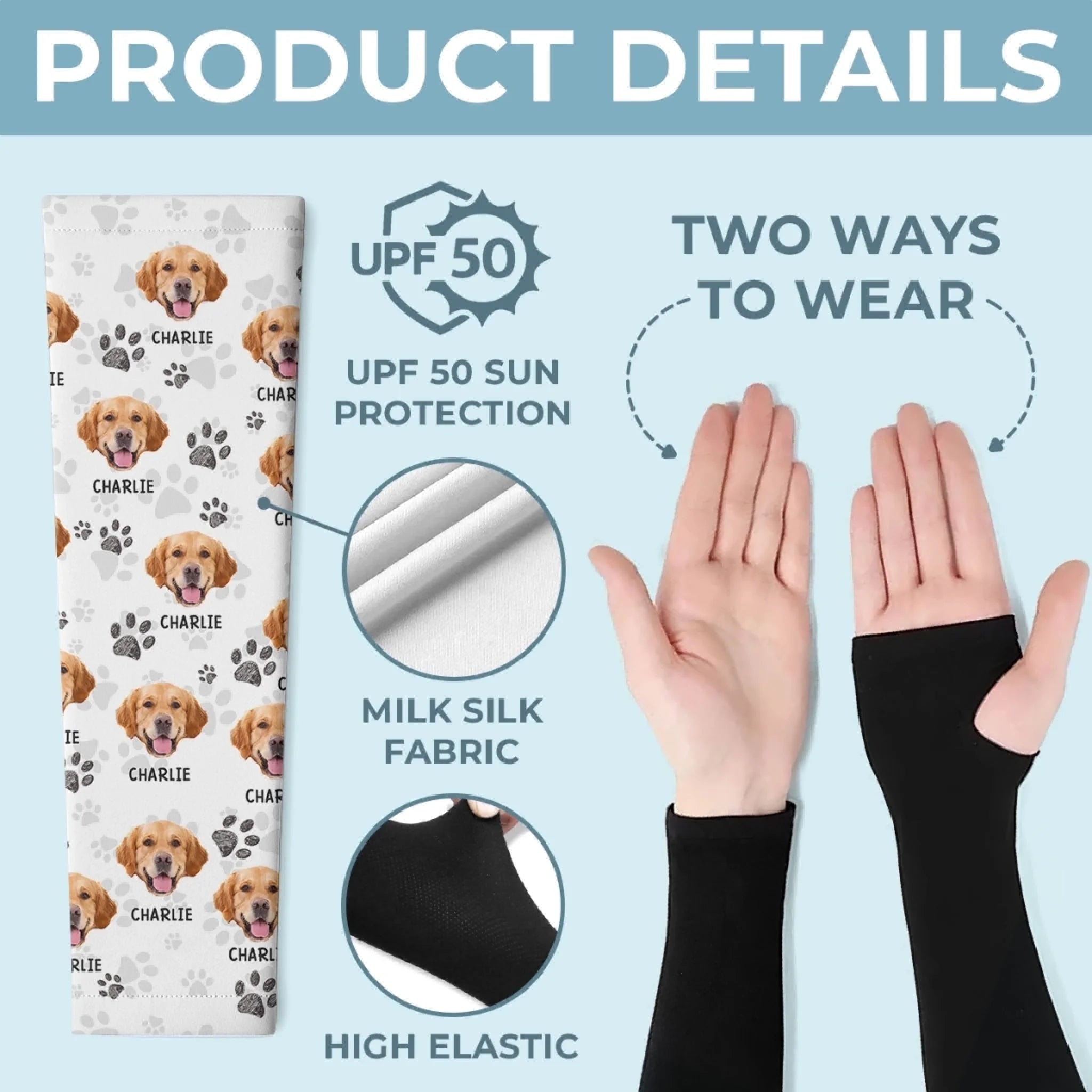 Custom Photo Powered By Paws And Unconditional Love - Dog & Cat  Custom Tattoo Arm Sleeve - Summer Vacation Gift For Pet Owners, Pet Lovers