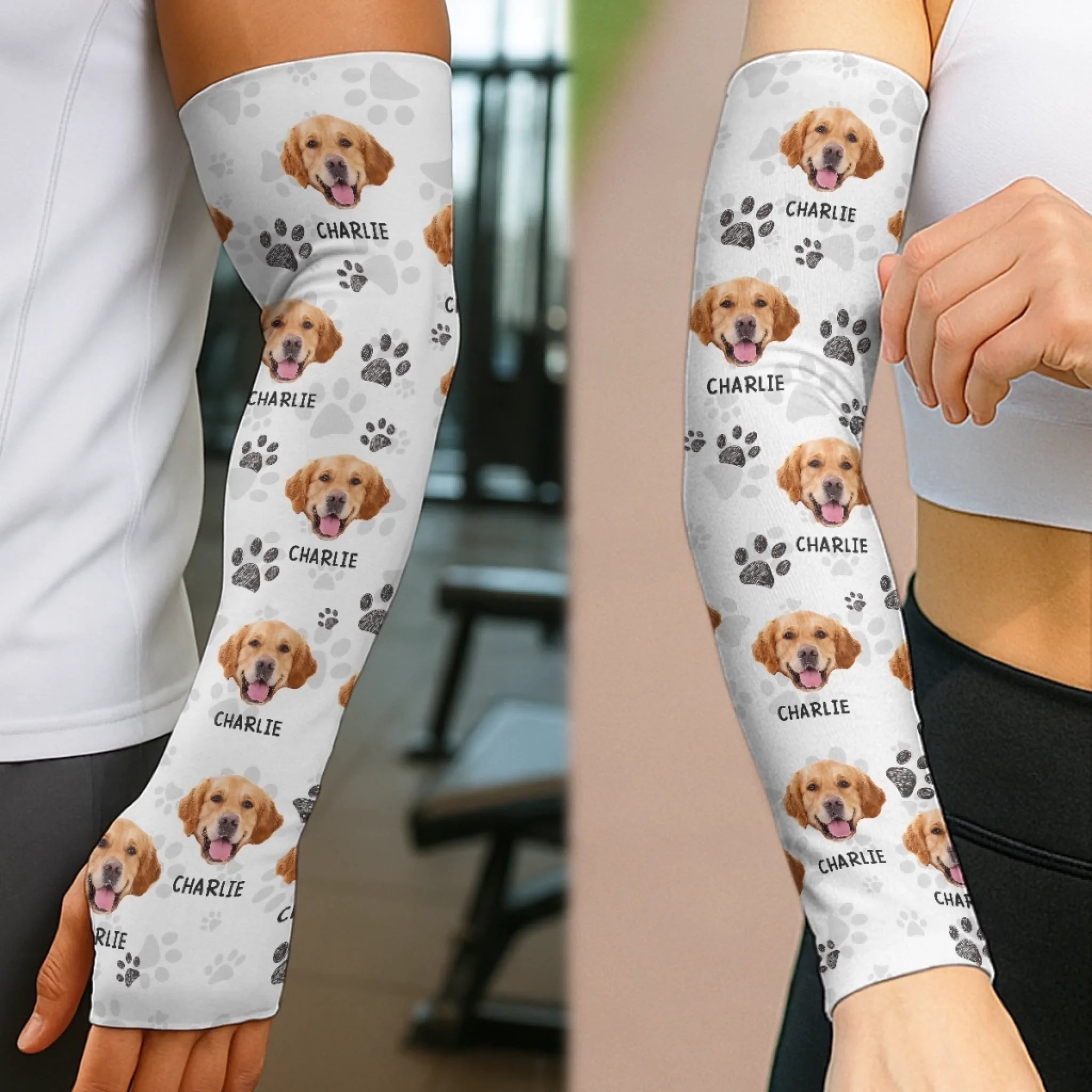 Custom Photo Powered By Paws And Unconditional Love - Dog & Cat  Custom Tattoo Arm Sleeve - Summer Vacation Gift For Pet Owners, Pet Lovers