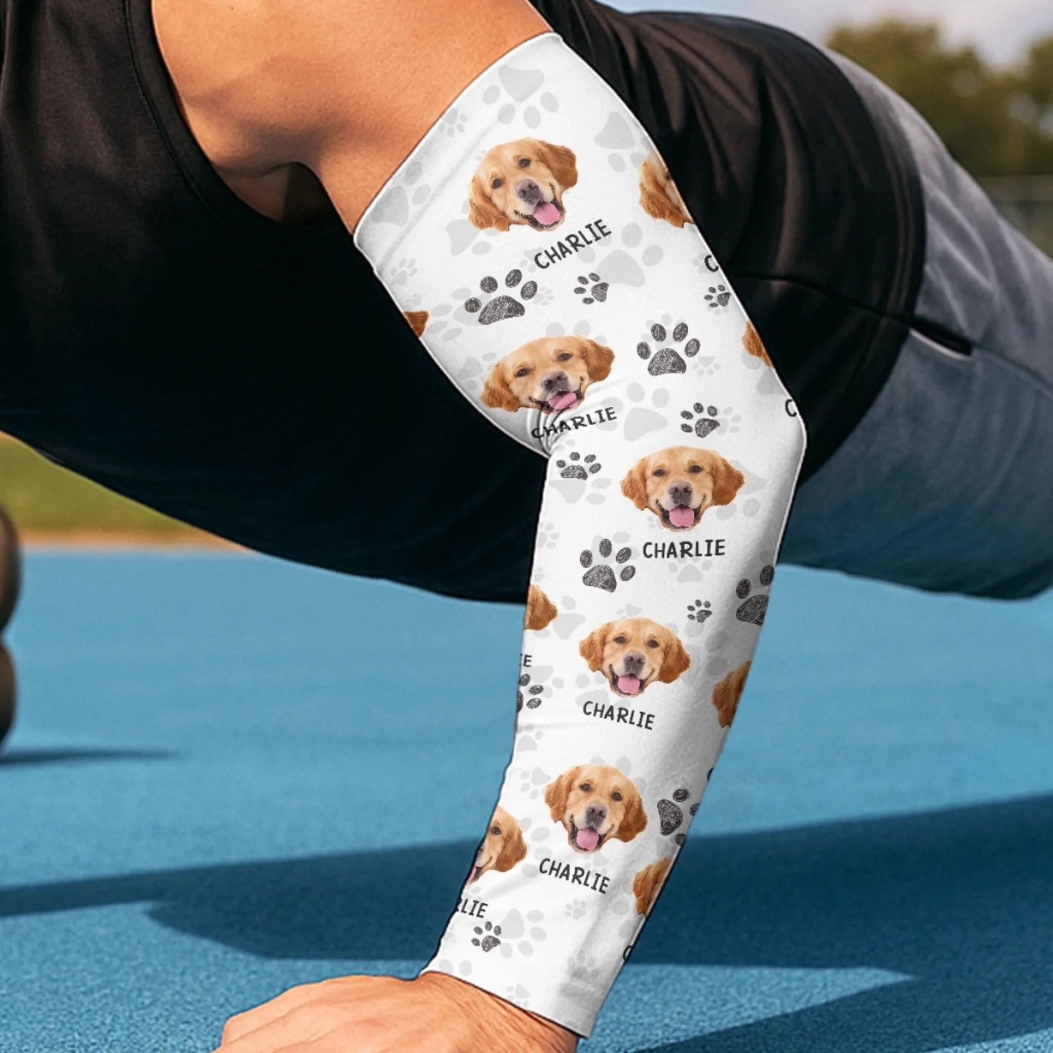 Custom Photo Powered By Paws And Unconditional Love - Dog & Cat  Custom Tattoo Arm Sleeve - Summer Vacation Gift For Pet Owners, Pet Lovers