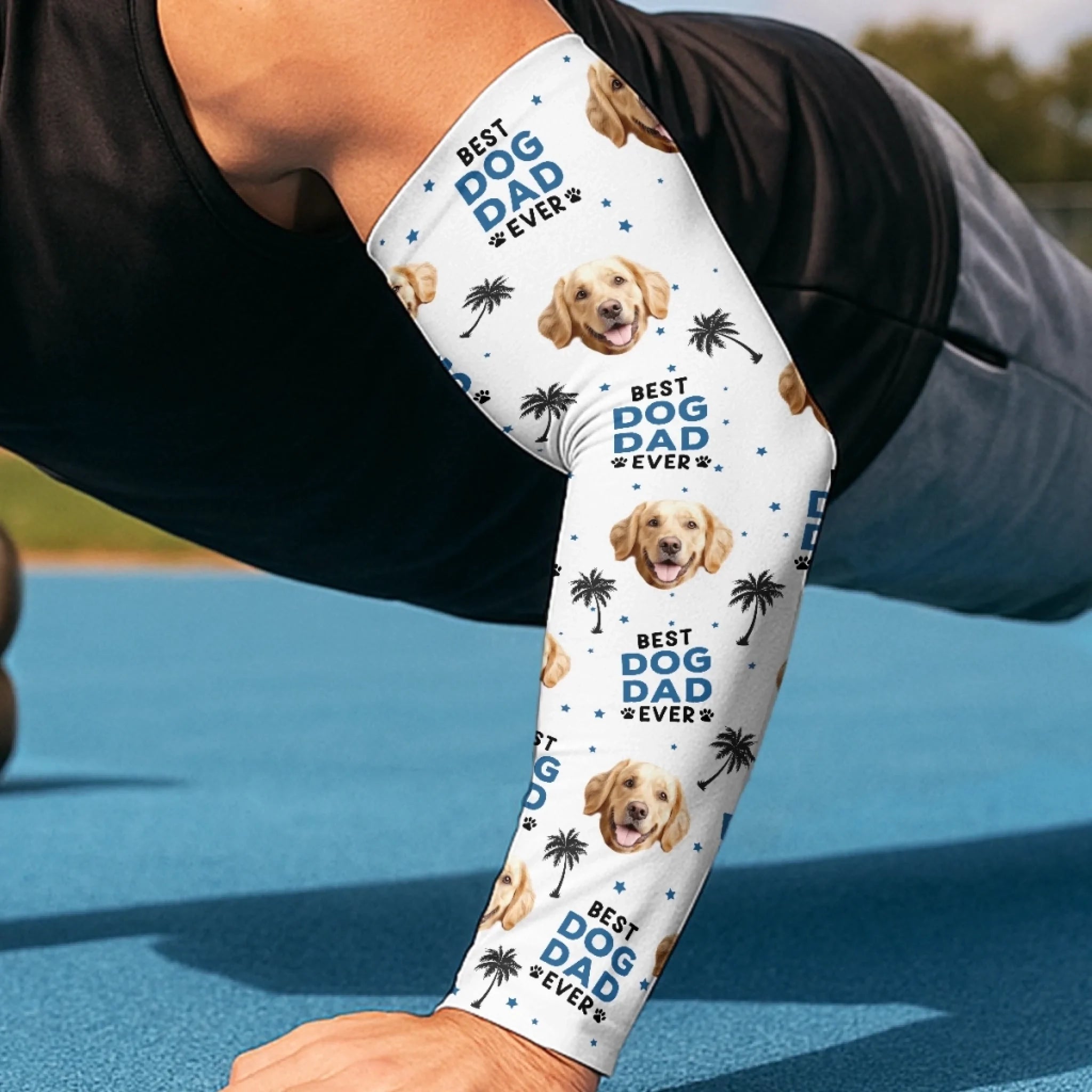 Custom Photo Best Dog Dad Ever - Dog & Cat  Custom Tattoo Arm Sleeve - Summer Vacation Gift For Pet Owners, Pet Lovers