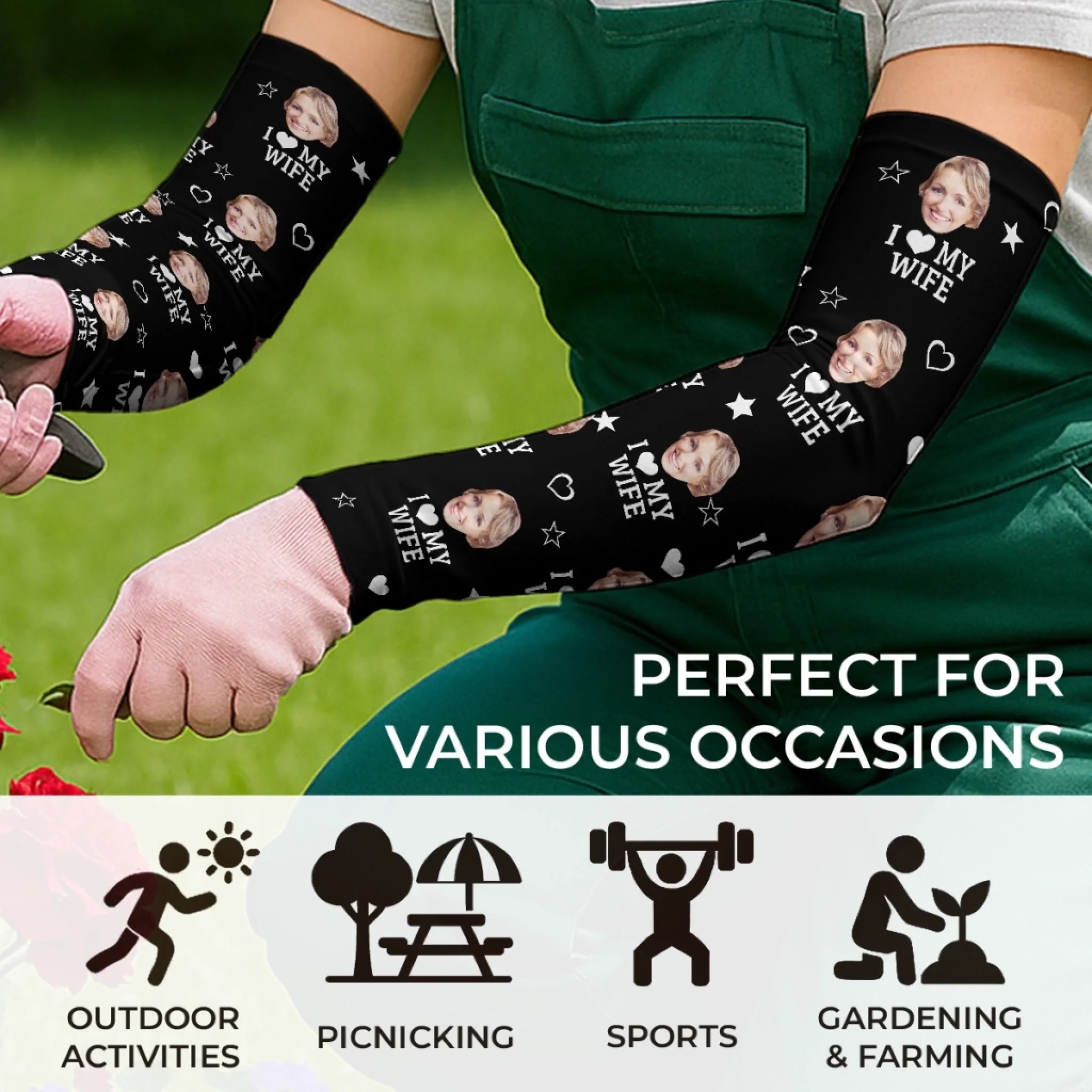 Custom Photo Property Of My Wife - Couple  Custom Tattoo Arm Sleeve - Summer Vacation Gift For Husband Wife, Anniversary