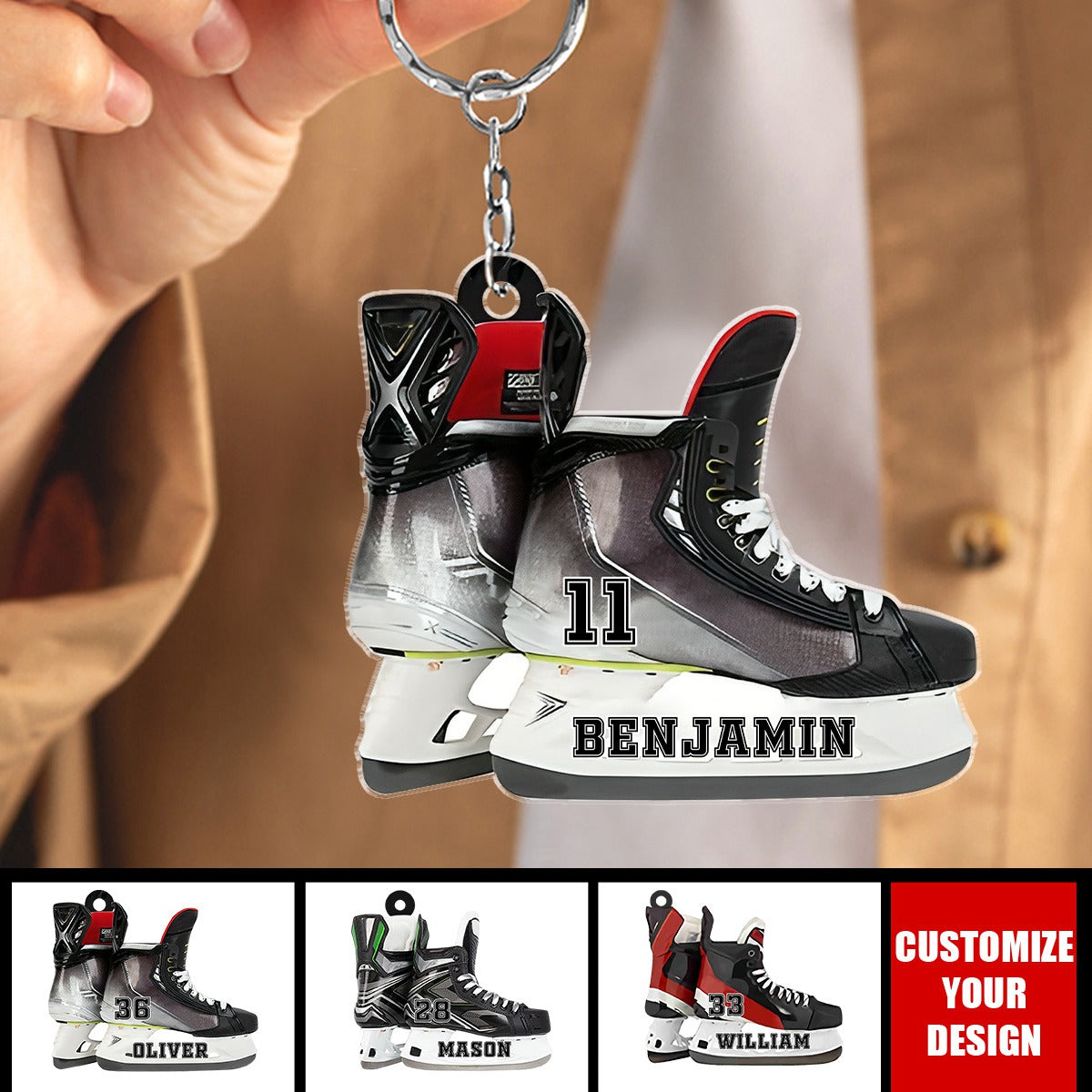 Hockey Skates -  Acrylic Keychain, Gifts For Ice Hockey Lovers
