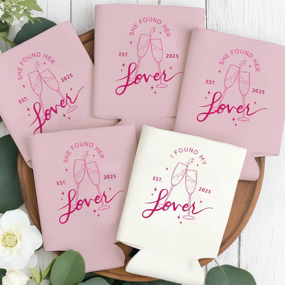 Cross-border special wedding themed cup holder 2025 Lover Series Party Drink Insulation Sleeves Wedding Decoration