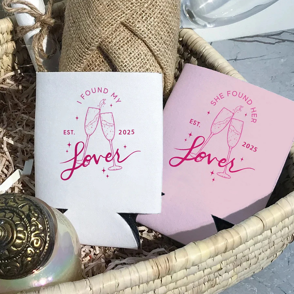 Cross-border special wedding themed cup holder 2025 Lover Series Party Drink Insulation Sleeves Wedding Decoration