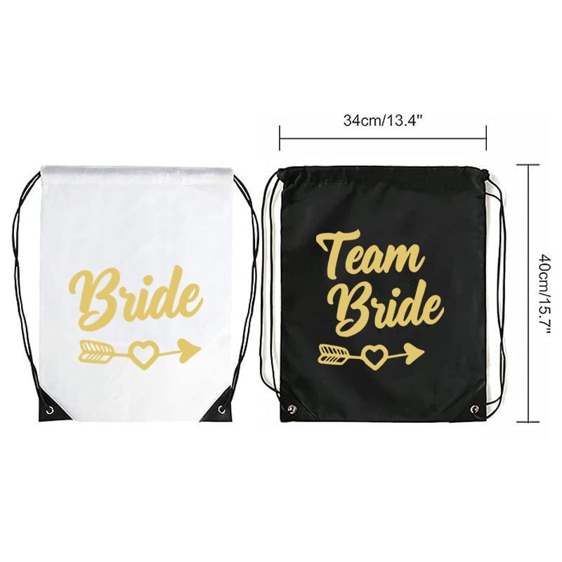 Team Bride Wedding Drawstring Bags Bridal Bridesmaids Party Organizer Wedding Gift Bags