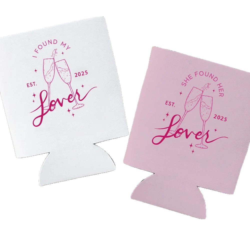 Cross-border special wedding themed cup holder 2025 Lover Series Party Drink Insulation Sleeves Wedding Decoration