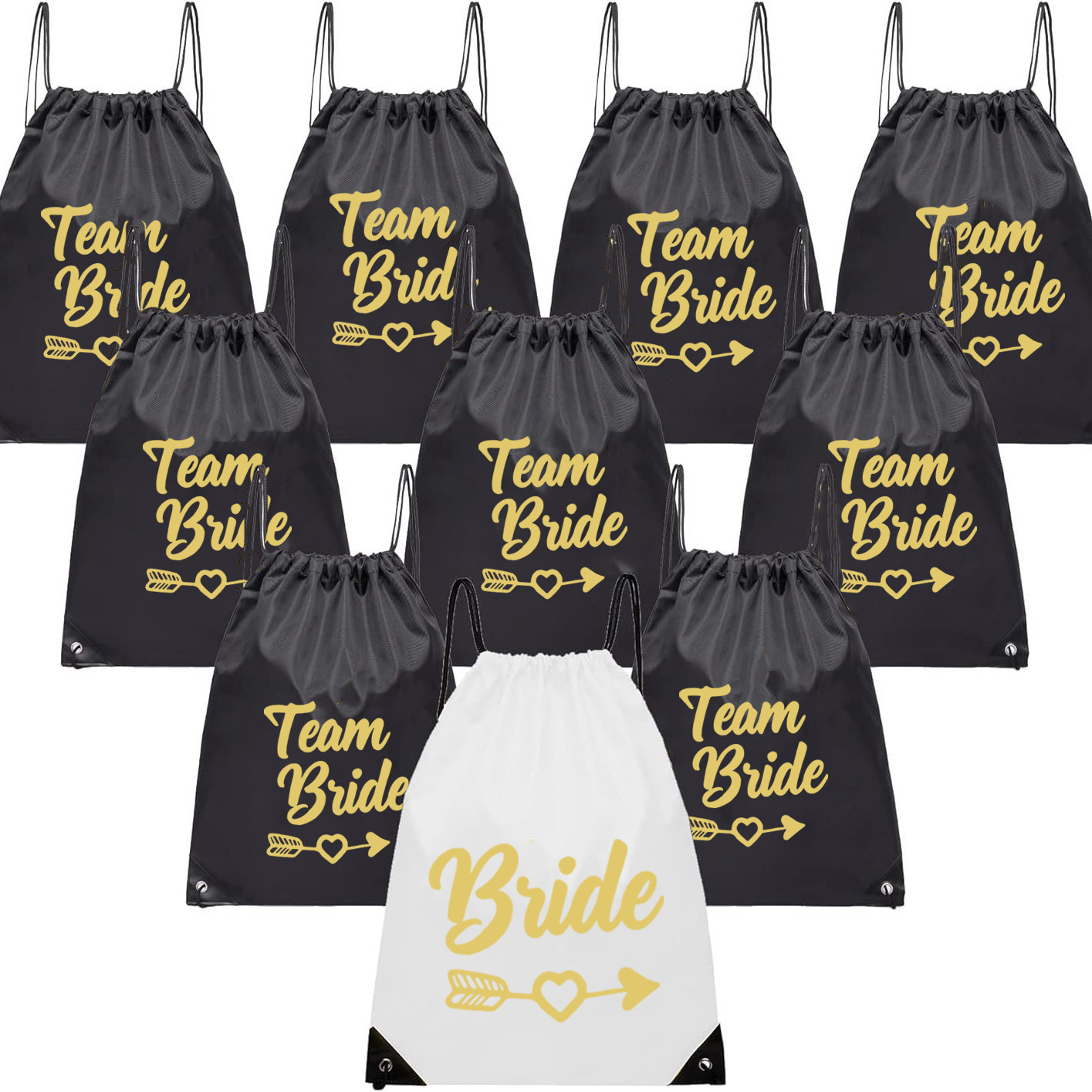 Team Bride Wedding Drawstring Bags Bridal Bridesmaids Party Organizer Wedding Gift Bags