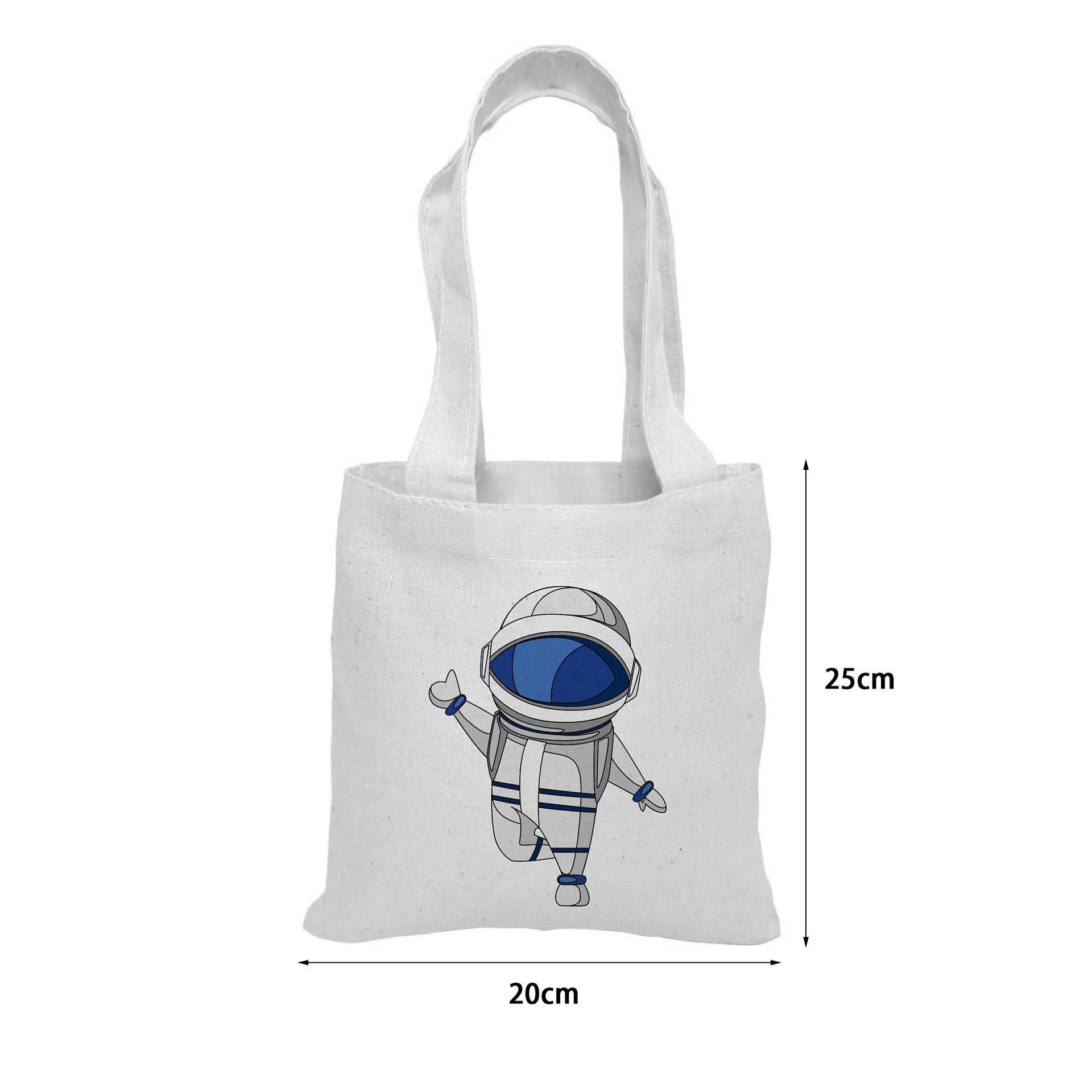Space Theme Birthday Party Small Canvas Tote Bag Astronaut Pattern Party Favor Bags