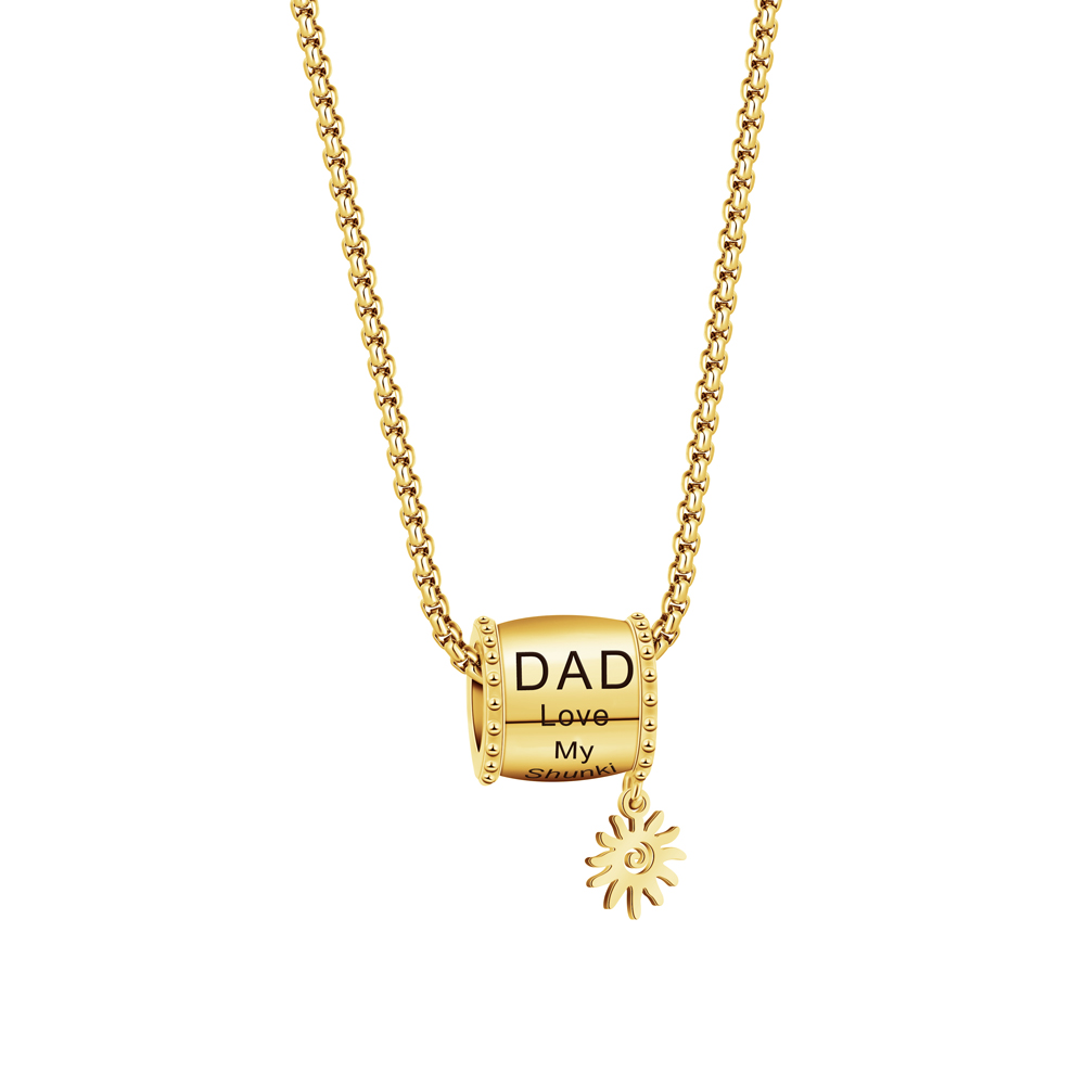  Personalized Dad Engraved Bead Necklace
