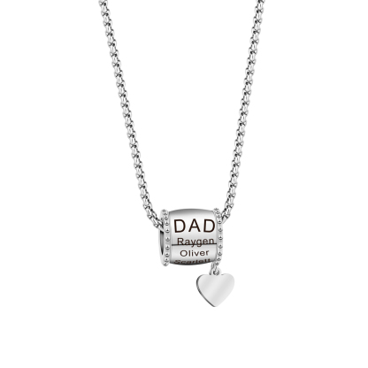  Personalized Dad Engraved Bead Necklace