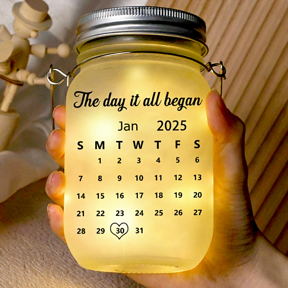 Personalized Couple Pinky Promise Solar Mason Jar Fairy Light