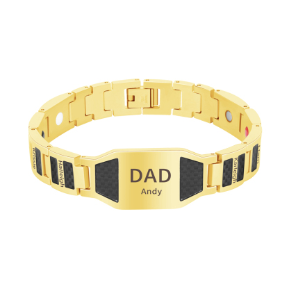 Personalized Dad Bracelet, Custom Kids Names Bracelet for Dad