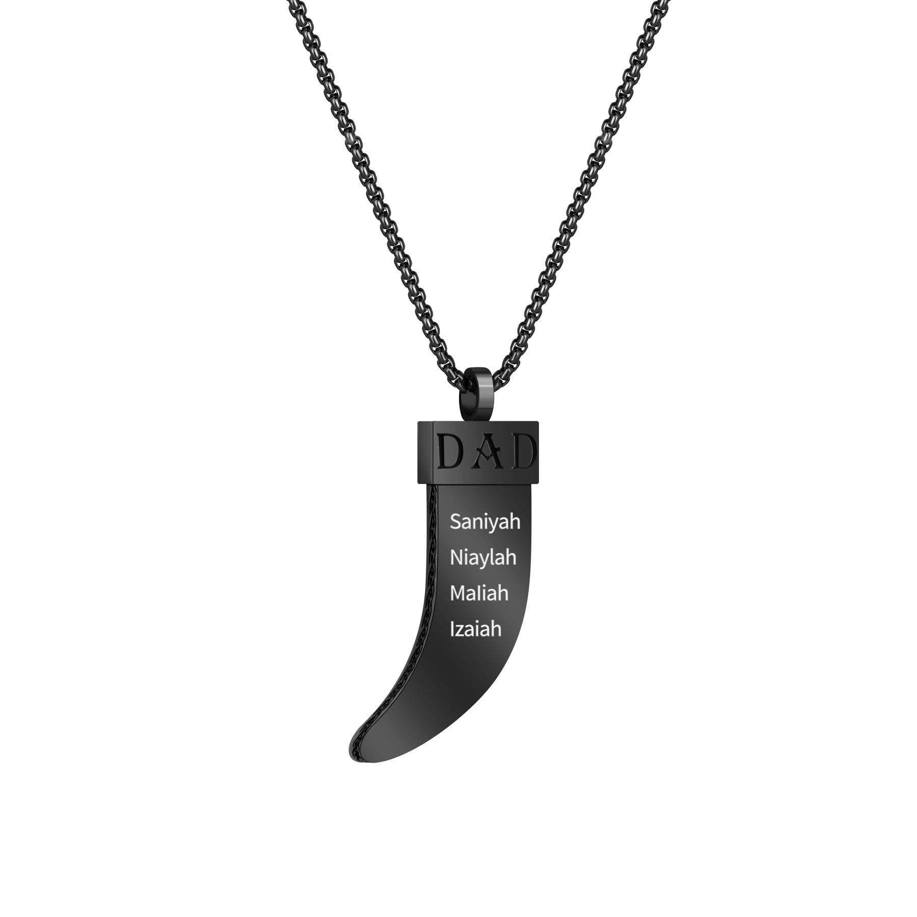 Personalized DAD Tusk Necklace, Custom Kids Names Jewelry