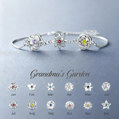 1-8 Three-Dimensional Birth Flowers Bracelet/Necklace Gift For Mom