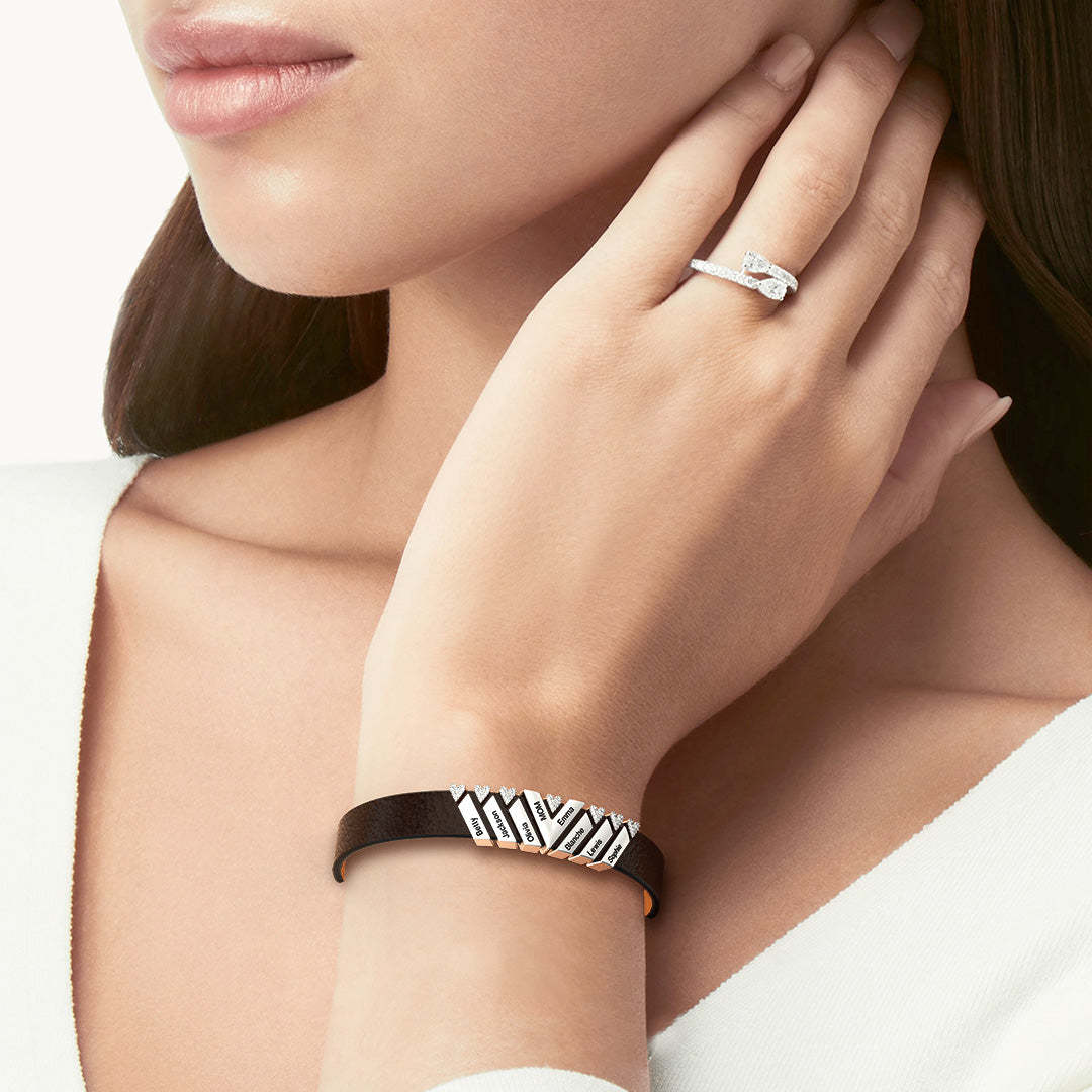 Christmas Gift Men's Bracelet With Diamond Charms for Dad