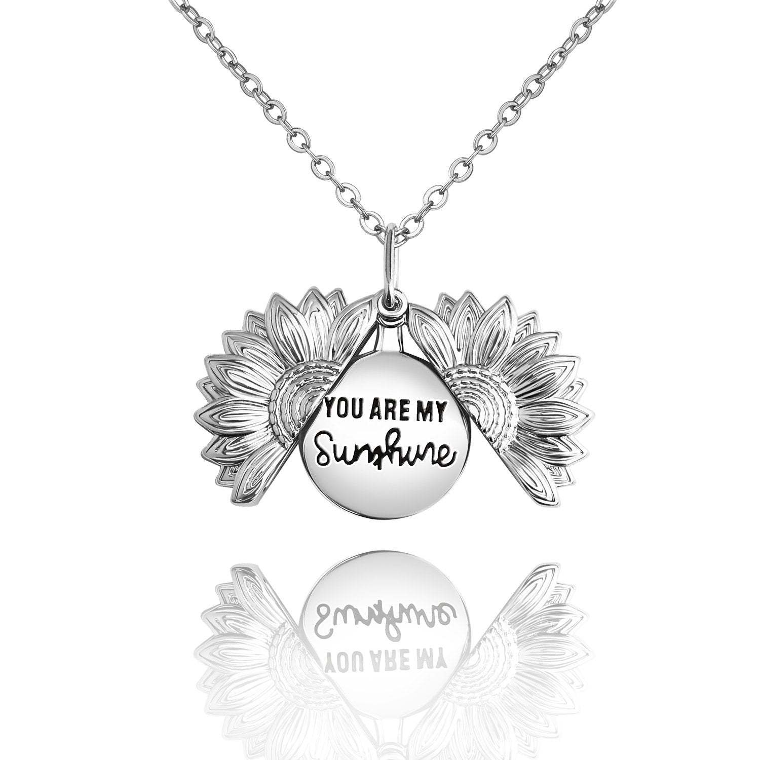 Mother's Day Gift "You Are My Sunshine" Personalized Sunflower Necklace-Engravingift