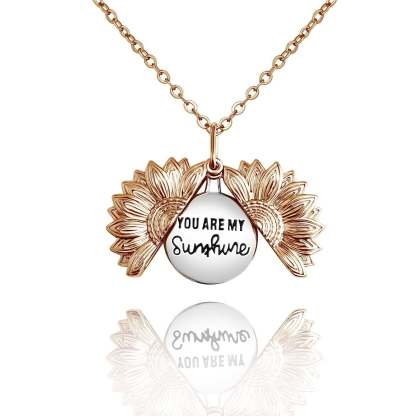 Mother's Day Gift "You Are My Sunshine" Personalized Sunflower Necklace-Engravingift