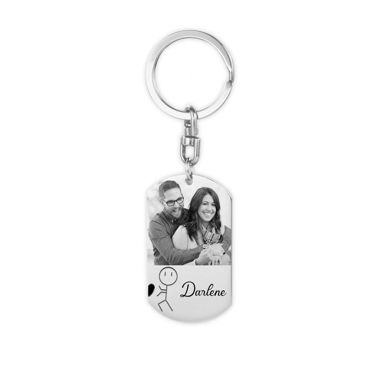 Mother's Day Gift Anniversary date ideas Couple Keychain Customized Photo Funny Heart Matching Keyring-Engravingift