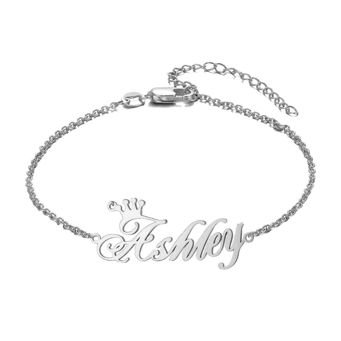 Mother's Day Gift Crown Name Anklet Personalized Name Anklets-Engravingift