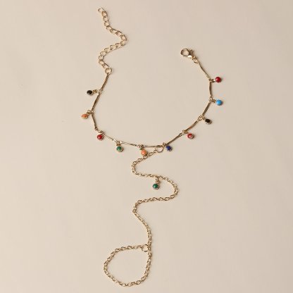 Mother's Day Gift Cuban Chain Anklet Rainbow Anklet Fashion Jewelry for Women-Engravingift