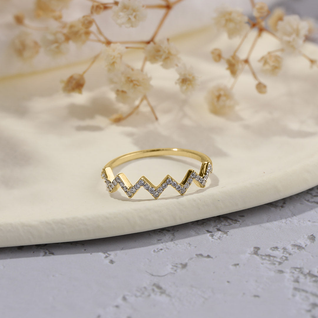 Mother's Day Gift Highs And Lows Zigzag Ring-Engravingift