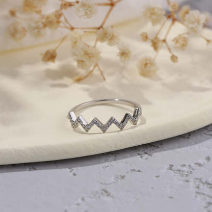 Mother's Day Gift Highs And Lows Zigzag Ring-Engravingift