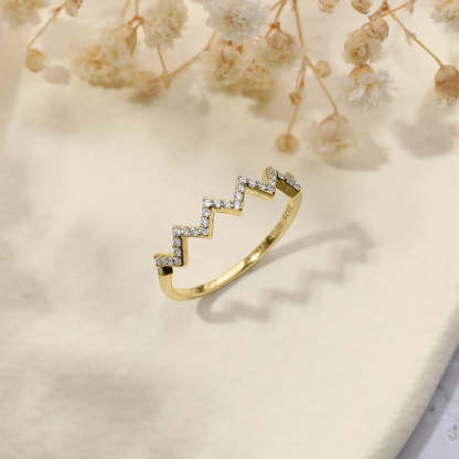 Mother's Day Gift Highs And Lows Zigzag Ring-Engravingift