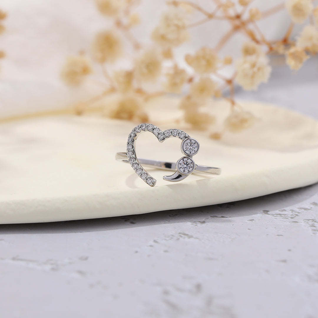 Mother's Day Gift Never Give Up No Matter What Semicolon Ring-Engravingift