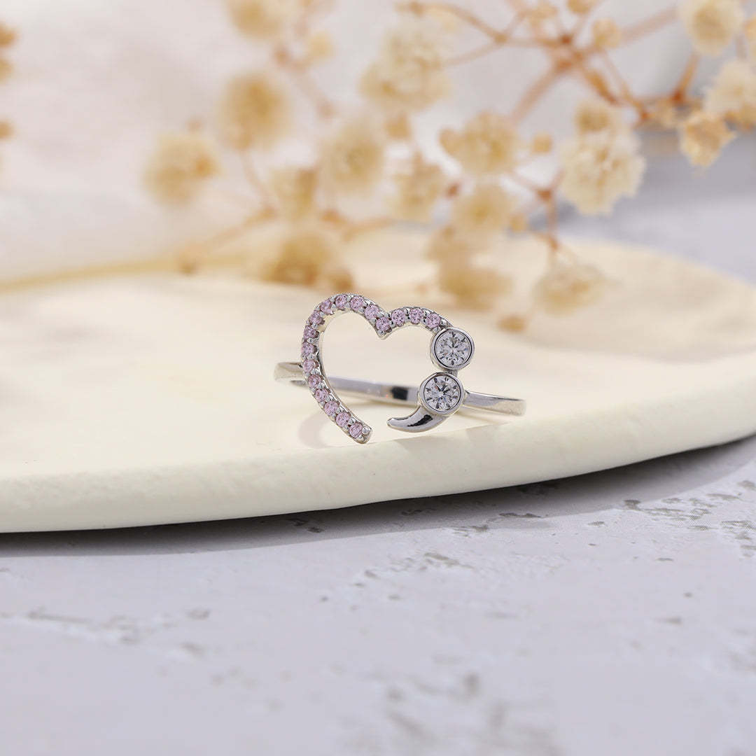 Mother's Day Gift Never Give Up No Matter What Semicolon Ring-Engravingift