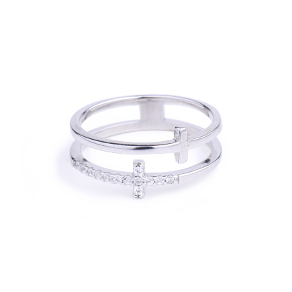 Mother's Day Gift Pray Through It Double Cross Ring-Engravingift