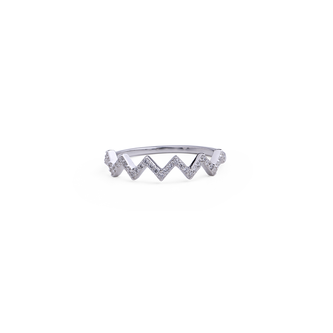 Mother's Day Gift Highs And Lows Zigzag Ring-Engravingift