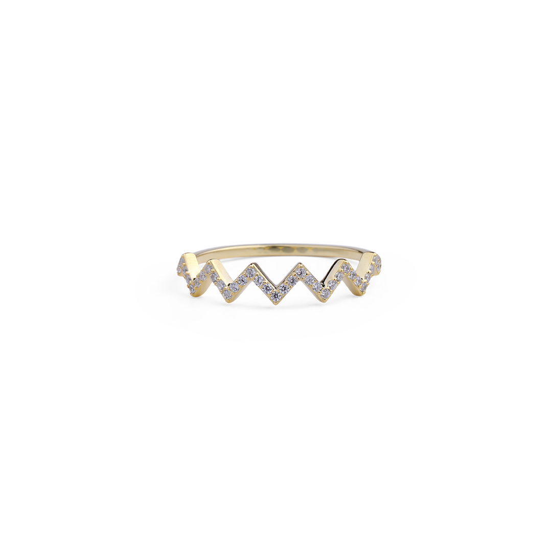 Mother's Day Gift Highs And Lows Zigzag Ring-Engravingift