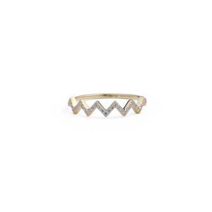 Mother's Day Gift Highs And Lows Zigzag Ring-Engravingift