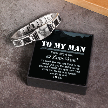 Custom Men Magnetic Bracelet Personalized Photo Bracelet for Him