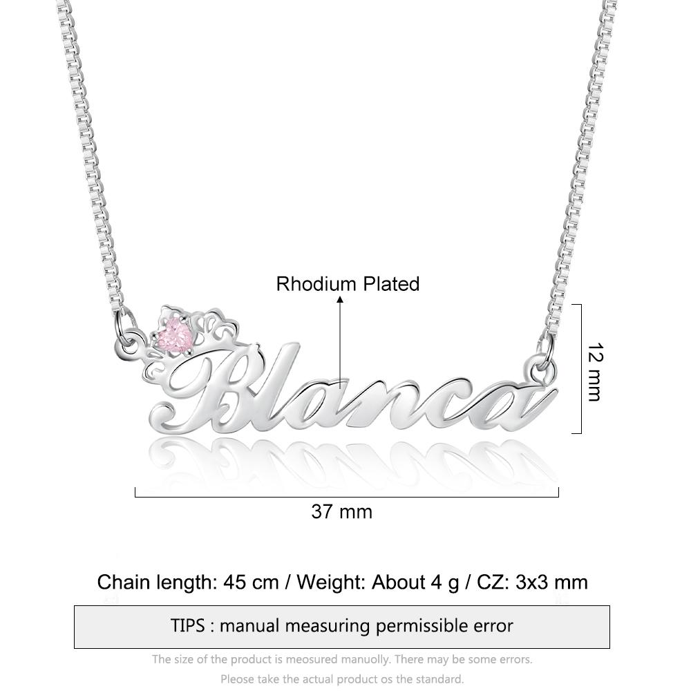Mother's Day Gift Crown Name Necklace with BirthstonePersonalized Name Necklace-Engravingift