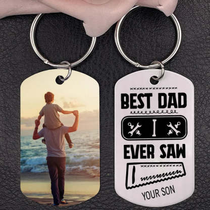 Christmas Gift Best Dad I Ever Saw Personalized Father Keychain-Engravingift