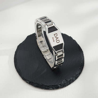 Father's Day Gift Personalized Men Magnetic Therapy Bracelet with Effective 4 Elements Stones